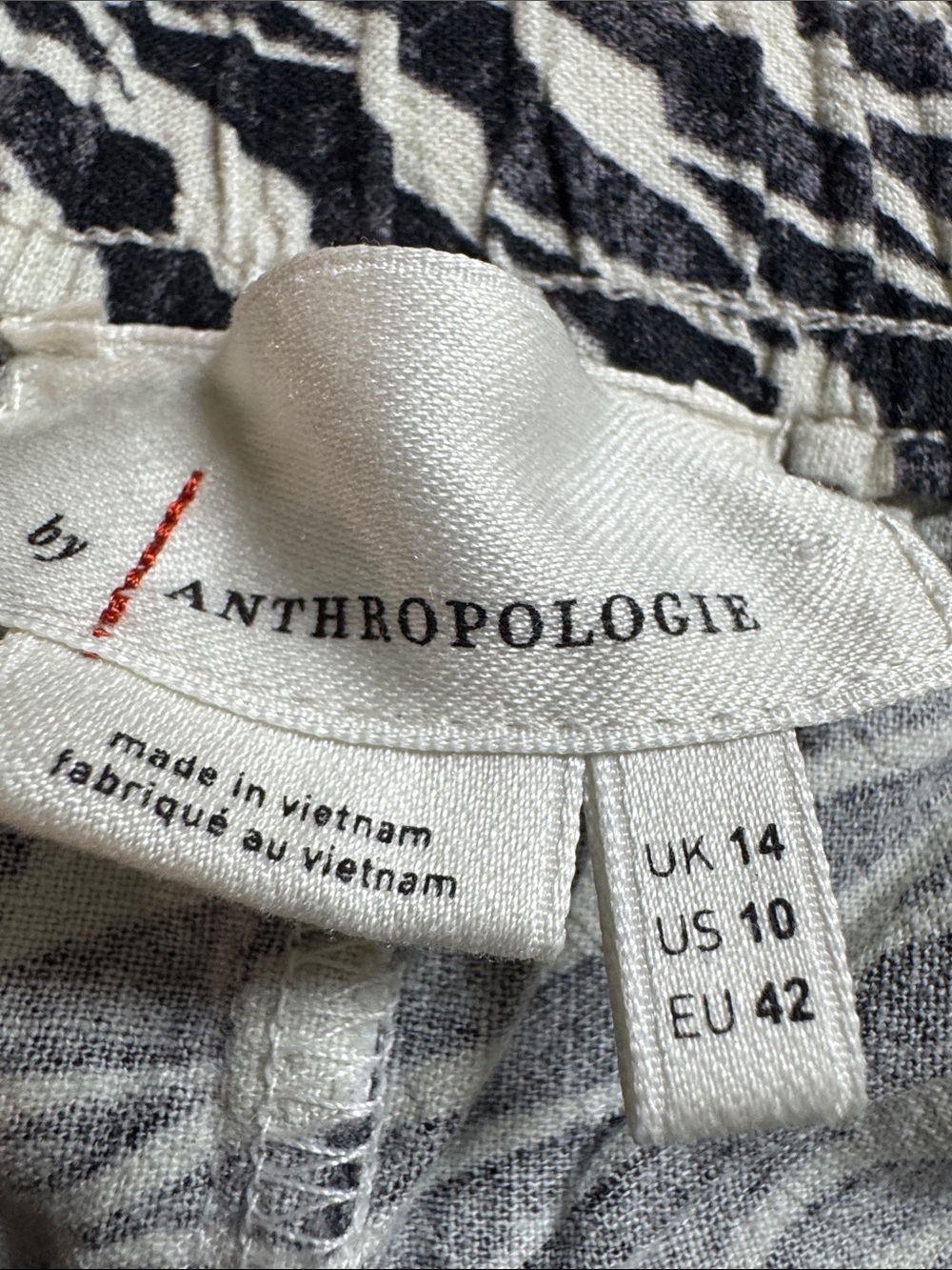 Anthropologie Black and White Printed Blouse